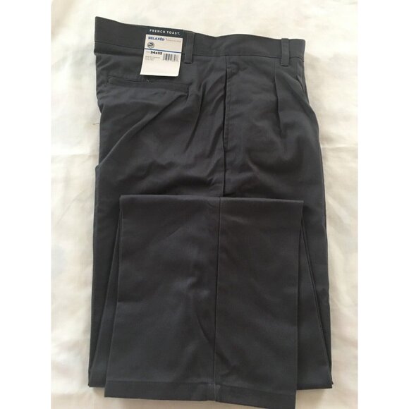French Toast Boys Gray Pleated Uniform Pants 34x32 New With Tags - Picture 1 of 6